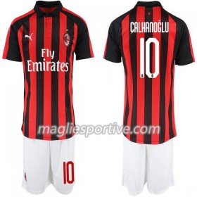 Completo Calcio AC Milan Hakan Calhanoglu 10 Bambino Divisa Prima 2018/2019